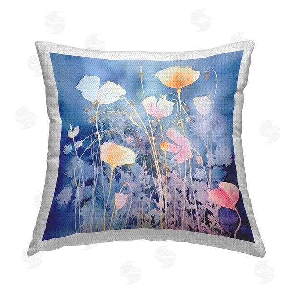 Stupell Industries Irena Orlov | Tranquil Blue Flowers Printed Throw Pillow