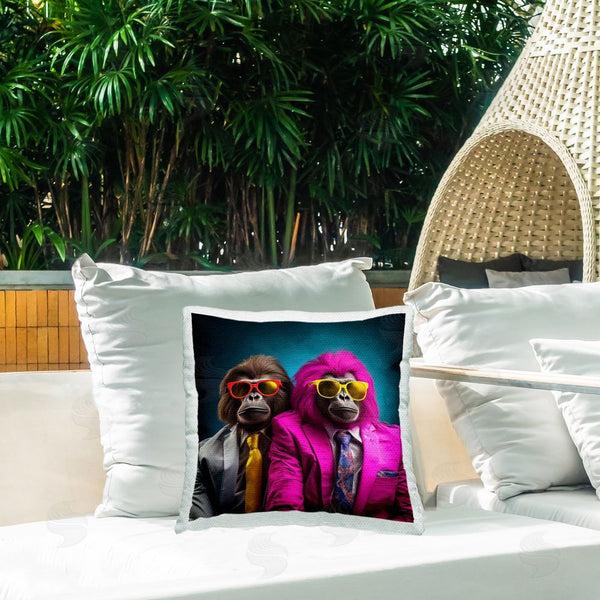 Stupell Industries Irena Orlov | Trendy Fashion Monkeys Printed Throw Pillow