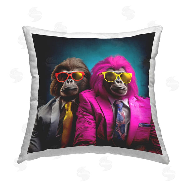 stupell industries Irena Orlov | Trendy Fashion Monkeys Printed Throw Pillow