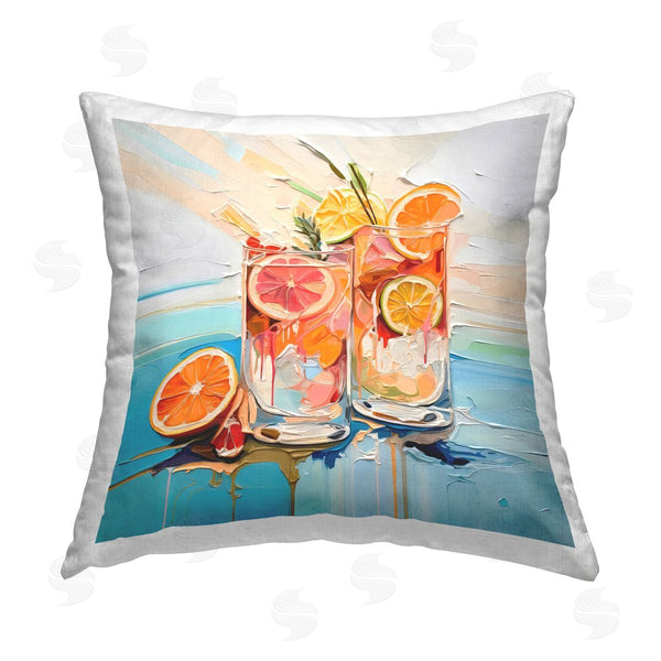 stupell industries Irena Orlov | Tropical Citrus Splash Printed Throw Pillow