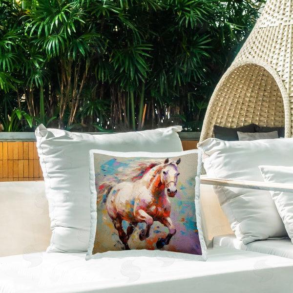 Stupell Industries Irena Orlov | Trotting Horse Abstraction Printed Throw Pillow