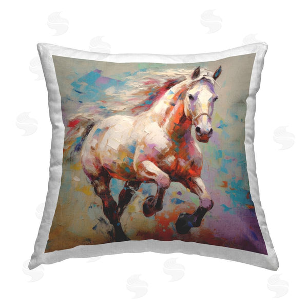 stupell industries Irena Orlov | Trotting Horse Abstraction Printed Throw Pillow