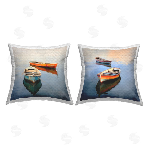 Stupell Industries Irena Orlov | Two Boats On Lake Printed Throw Pillow Set