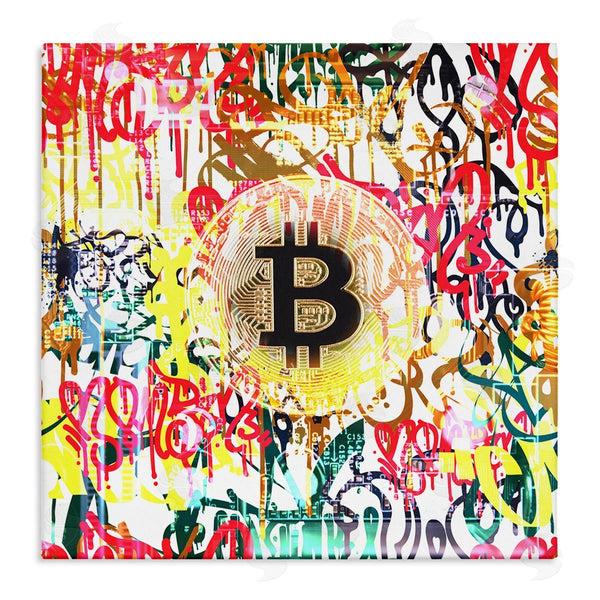 stupell industries Irena Orlov | Urban Graffiti Bitcoin Symbol Wall Art