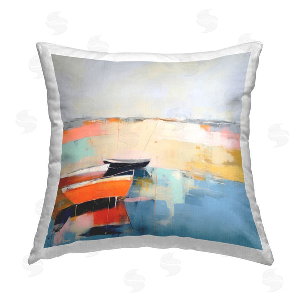 stupell industries Irena Orlov | Vivid Boat Abstraction Printed Throw Pillow