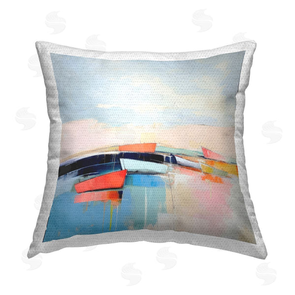 Stupell Industries Irena Orlov | Vivid Boat Reflection Printed Throw Pillow