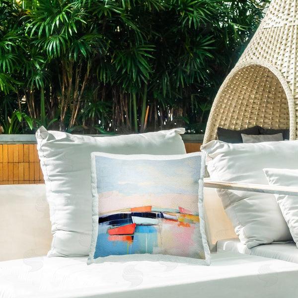 Stupell Industries Irena Orlov | Vivid Boat Reflection Printed Throw Pillow