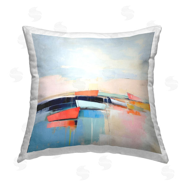 stupell industries Irena Orlov | Vivid Boat Reflection Printed Throw Pillow