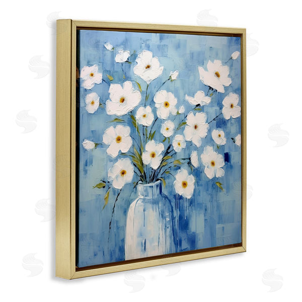Stupell Industries Irena Orlov | White Blooms With Paint Drip