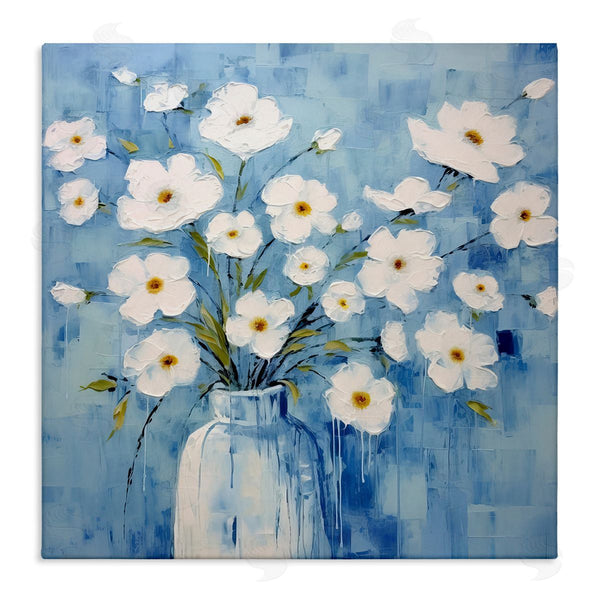 stupell industries Irena Orlov | White Blooms with Paint Drip