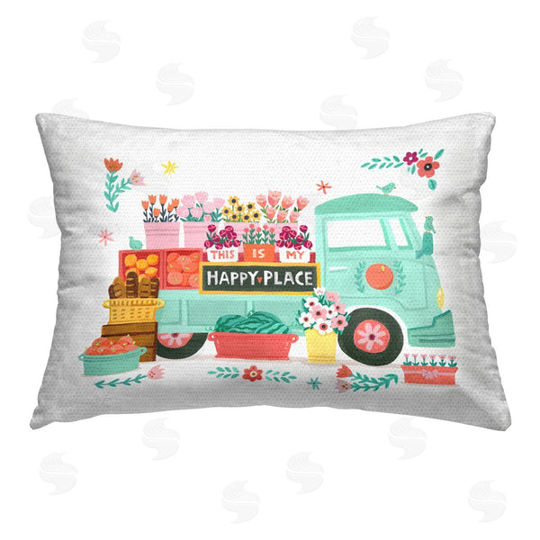 Stupell Industries Irene Chan | Happy Place Flower Truck Printed Throw Pillow