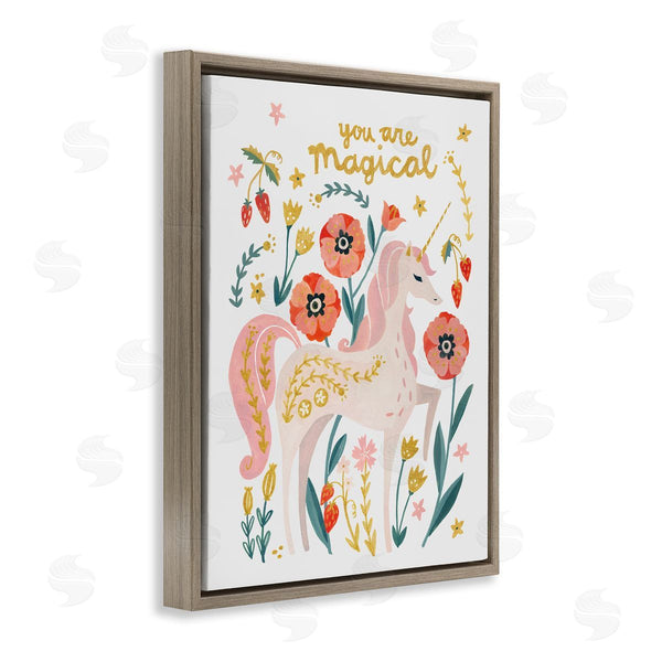Stupell Industries Irene Chan | Magical Pink Unicorn & Florals