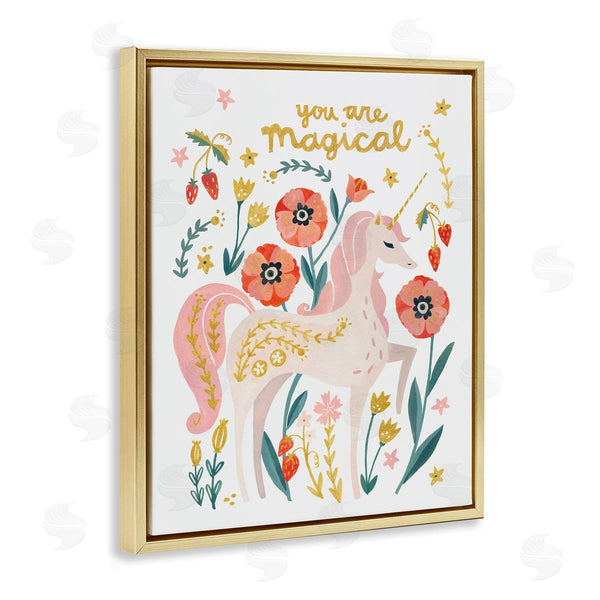 Stupell Industries Irene Chan | Magical Pink Unicorn & Florals