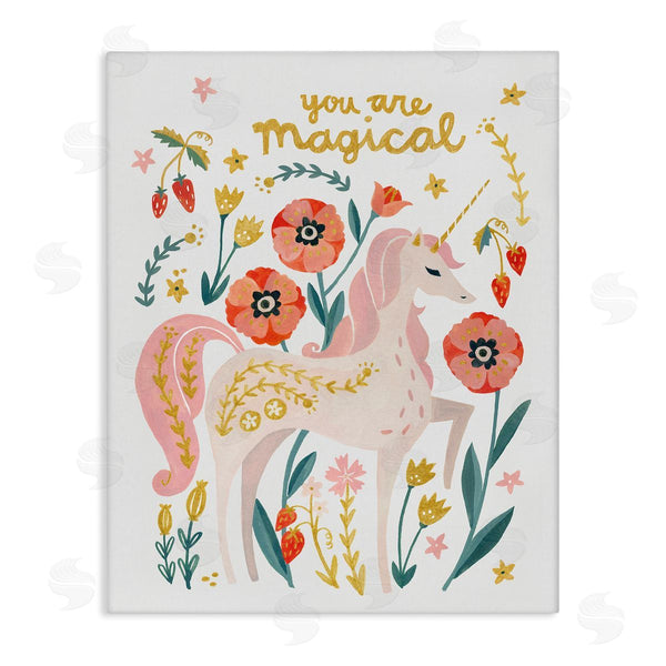 stupell industries Irene Chan | Magical Pink Unicorn & Florals