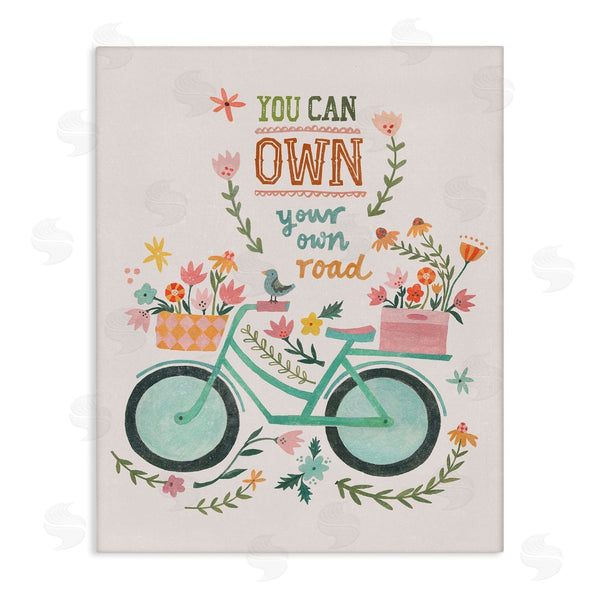 stupell industries Irene Chan | Own Road Phrase with Bicycle Wall Art