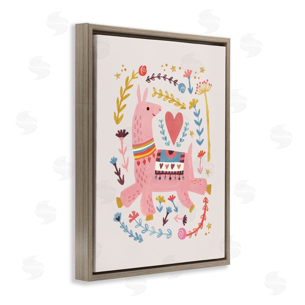 Stupell Industries Irene Chan | Pink Llama With Florals