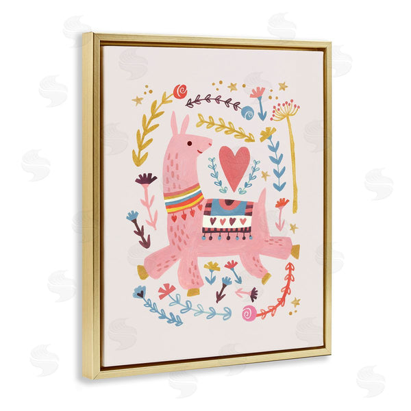 Stupell Industries Irene Chan | Pink Llama With Florals