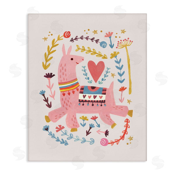 stupell industries Irene Chan | Pink Llama with Florals