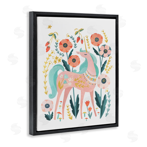 Stupell Industries Irene Chan | Pink Unicorn With Florals