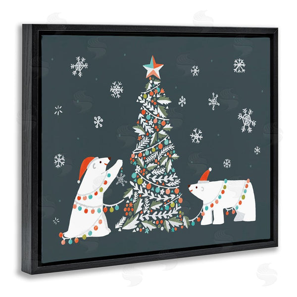 Stupell Industries Irene Chan | Polar Bears With Christmas Tree Wall Art