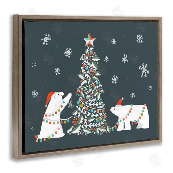 Stupell Industries Irene Chan | Polar Bears With Christmas Tree Wall Art