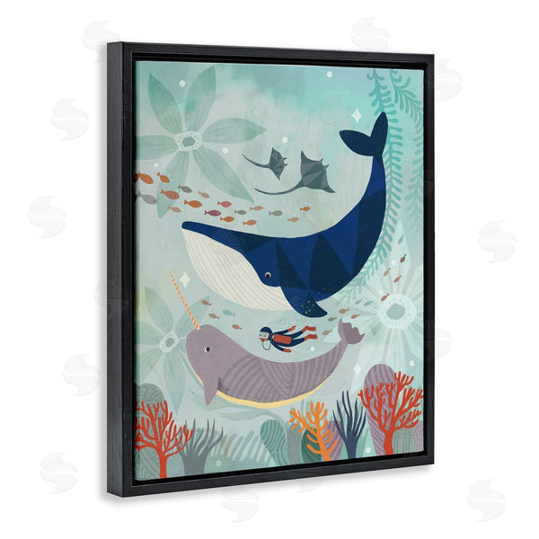 Stupell Industries Irene Chan | Scuba Diver Among Whales