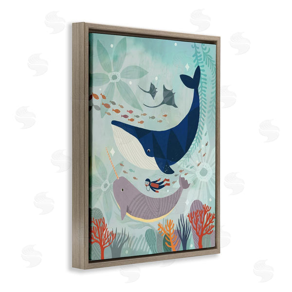 Stupell Industries Irene Chan | Scuba Diver Among Whales