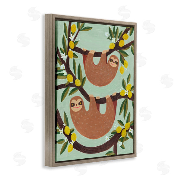 Stupell Industries Irene Chan | Sloths On Lemon Tree Branches Wall Art