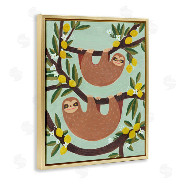 Stupell Industries Irene Chan | Sloths On Lemon Tree Branches Wall Art