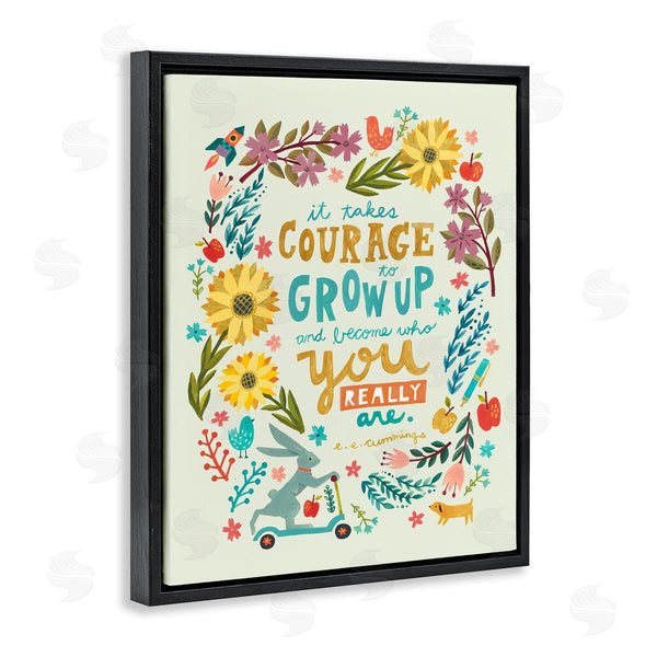 Stupell Industries Irene Chan | Takes Courage Inspiring Florals Wall Art