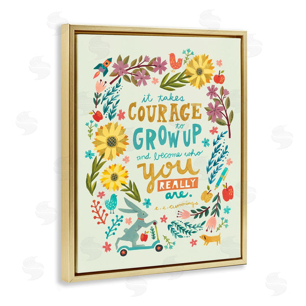 Stupell Industries Irene Chan | Takes Courage Inspiring Florals Wall Art