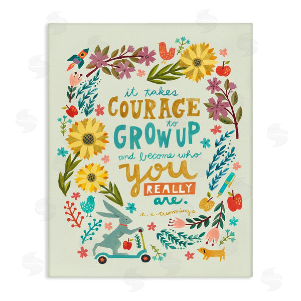 stupell industries Irene Chan | Takes Courage Inspiring Florals Wall Art
