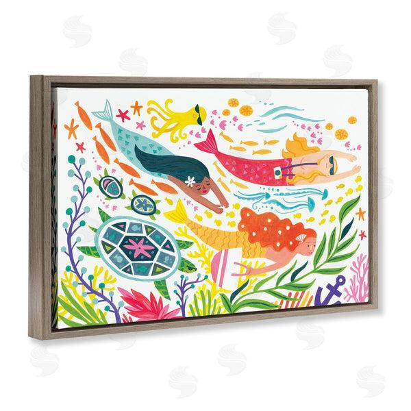 Stupell Industries Irene Chan | Underwater Swimming Mermaids
