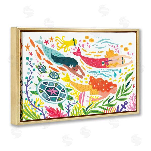 Stupell Industries Irene Chan | Underwater Swimming Mermaids