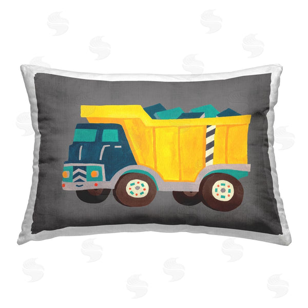 stupell industries Irene Chan | Yellow Dump Truck Printed Throw Pillow