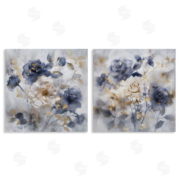 stupell industries Irene Weisz | Blue & Gold Accented Roses