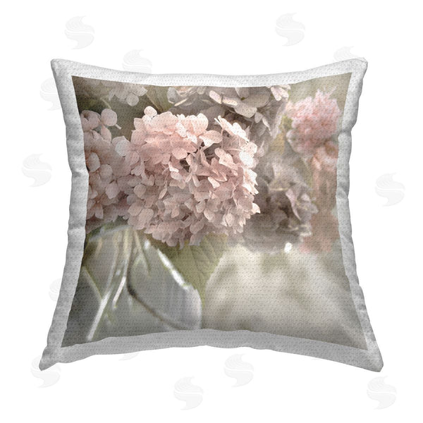 Stupell Industries Irene Weisz | Detailed Pink Hydrangea Printed Throw Pillow