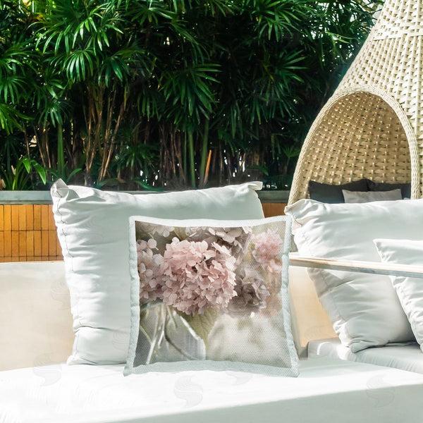 Stupell Industries Irene Weisz | Detailed Pink Hydrangea Printed Throw Pillow