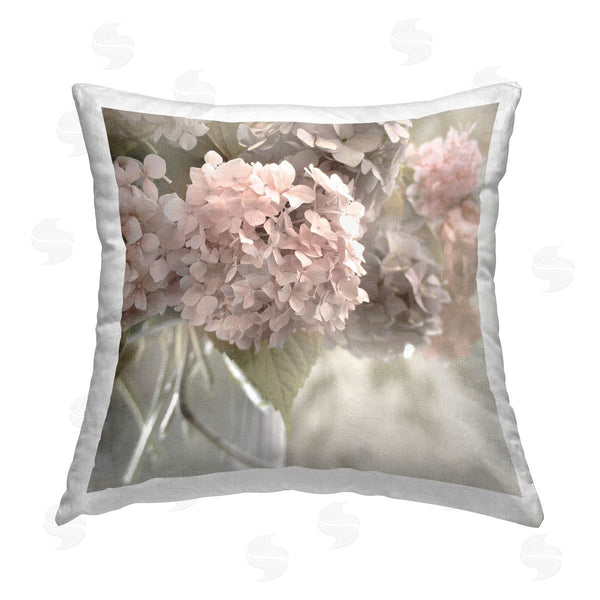stupell industries Irene Weisz | Detailed Pink Hydrangea Printed Throw Pillow