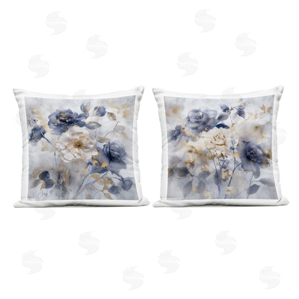 Stupell Industries Irene Weisz | Flowers With Gold Accents Printed Throw Pillow Set