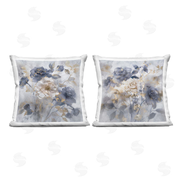 stupell industries Irene Weisz | Flowers with Gold Accents Printed Throw Pillow Set
