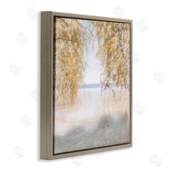 Stupell Industries Irene Weisz | Lake Shore Yellow Foliage Trees Distant Mountains Wall Art