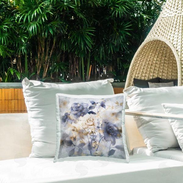 Stupell Industries Irene Weisz | Muted Roses With Glam Detail Printed Throw Pillow