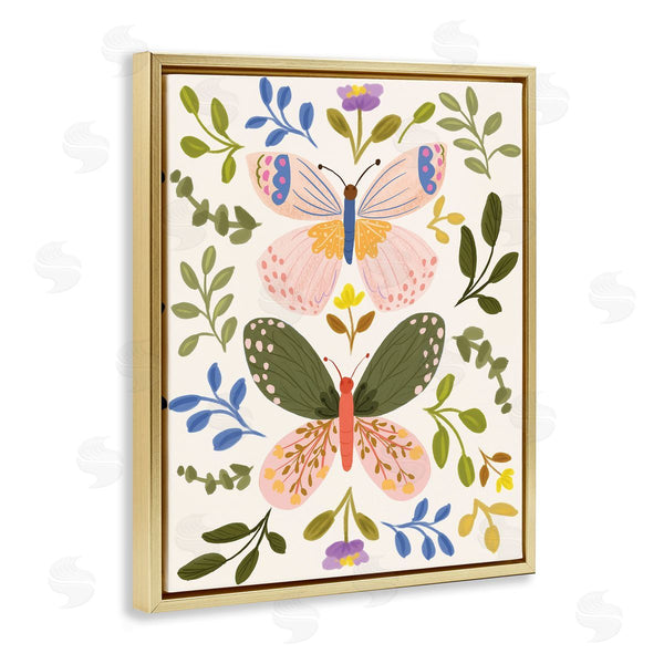 Stupell Industries Isabela Schielke | Cottage Butterflies With Mirrored Leaves