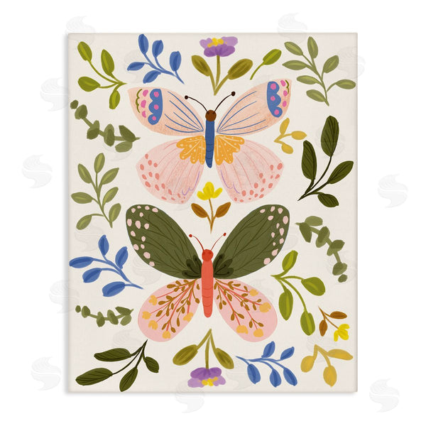 stupell industries Isabela Schielke | Cottage Butterflies with Mirrored Leaves