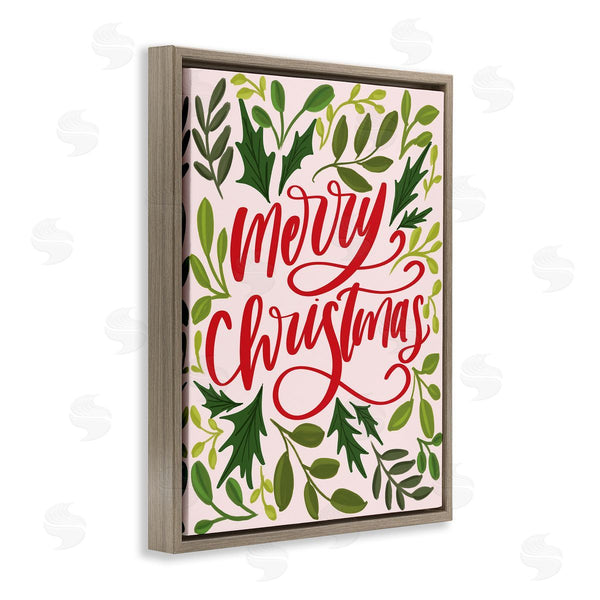 Stupell Industries Isabela Schielke | Merry Christmas With Holly Leaves