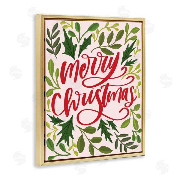 Stupell Industries Isabela Schielke | Merry Christmas With Holly Leaves