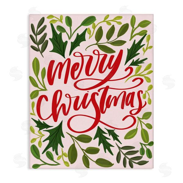 stupell industries Isabela Schielke | Merry Christmas with Holly Leaves