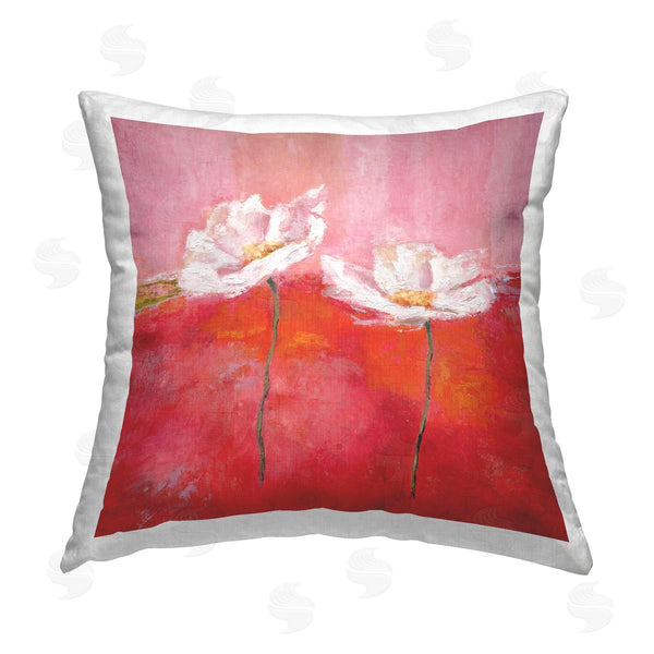 stupell industries Isabelle Herbert | Flower Sprigs Red & Pink Abstract Printed Throw Pillow
