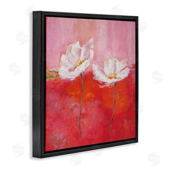 Stupell Industries Isabelle Herbert | White Daisies Abstract Red Pink